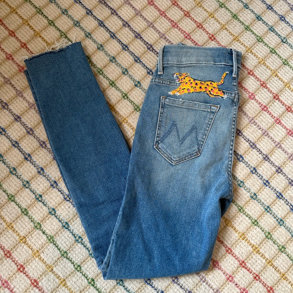 leopard Mother Jeans sz 25